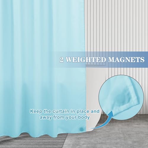 Nasitos Fabric Shower Curtain Liners with Magnets 2 Pack 70X72 Inch White