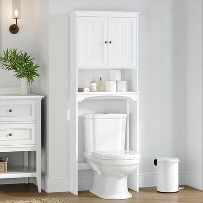 Spirich Over The Toilet Storage Cabinet with Doors, Bathroom Organizer