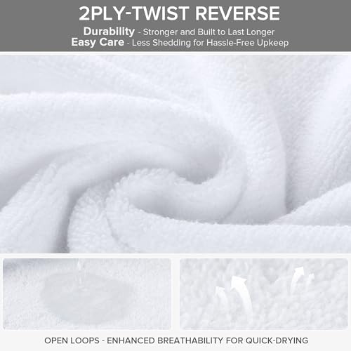 Comfort Spaces 4 Pc Bath Sheet Set 30x60, 100% Cotton 400GSM, White
