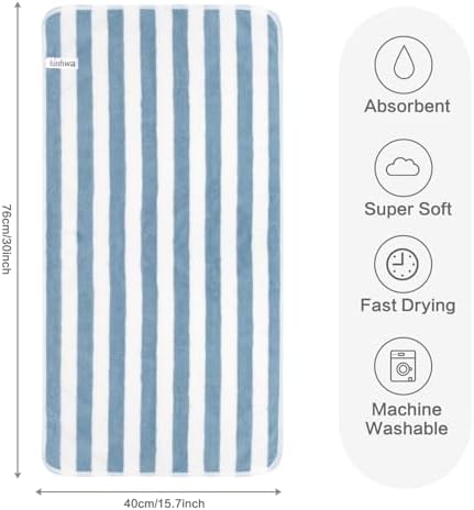 KinHwa Hand Towels for Bathroom, Microfiber Face Towels, 16x30 Inch, 4 Pack