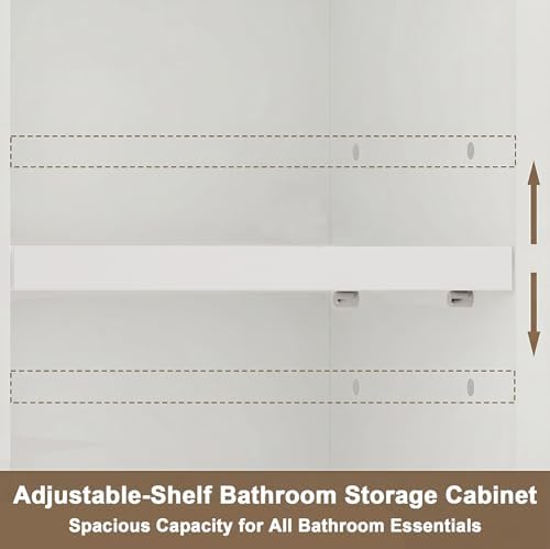 ChooChoo Tall Bathroom Storage Cabinet with Drawer, 11.8" x 11.8" x 70.8"