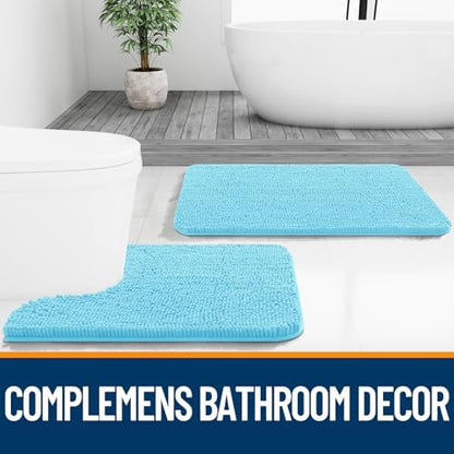OLANLY Bathroom Runner Rugs 47x24, Extra Soft Absorbent Chenille Bath Rugs