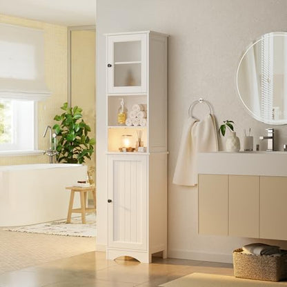 Gizoon 67.1" Tall Bathroom Storage Cabinet with Adjustable Shelves