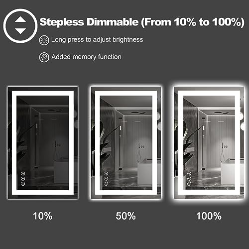 Amorho LED Bathroom Mirror, 60"X32" with Front Light and Backlit