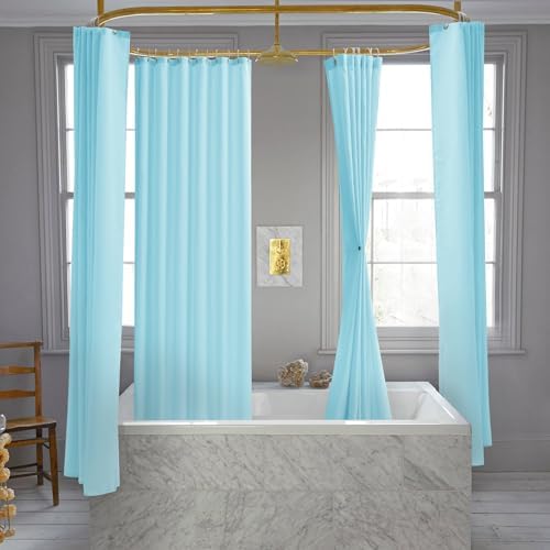 Nasitos Fabric Shower Curtain Liners with Magnets 2 Pack 70X72 Inch White