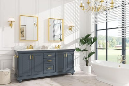 Keonjinn 22x30 Inch Gold Bathroom Mirror for Over Sink, Rectangular