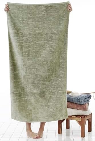 SKL Home CloudSoft Bath Towel, 100% Cotton Luxury, Sage