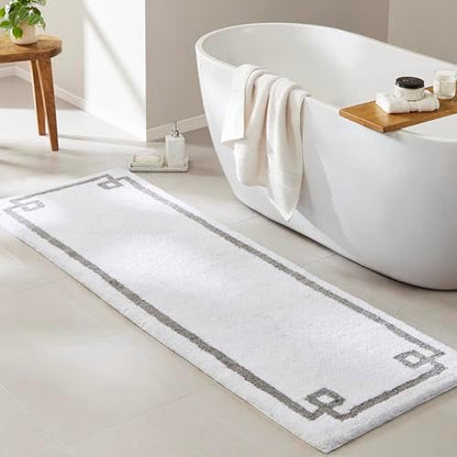 Madison Park Evan 100% Cotton Bath Runner Plush Absorbent, 24" x 72", White