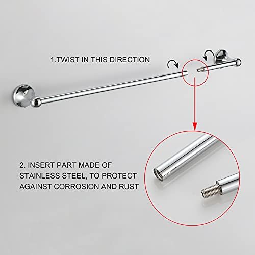 BGL Bathroom Hardware Set Chrome Adjustable Expandable Bath Towel Bars Bathroom Accessory Set Towel Racks 8-Pieces Wall Mount