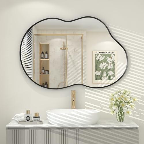 20x32 Inch Black Irregular Wall Mirror