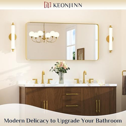 Keonjinn 48 x 24 Inch Brushed Gold Bathroom Mirrors for Over Sink