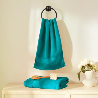 COZYART Bath Towel Set 6 PCS, Turquoise 100% Turkish Cotton 650GSM Soft