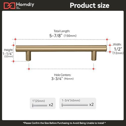 homdiy 50Pack 3.75in Cabinet Handles Champagne Bronze Kitchen Cabinet Pulls Drawer Pulls for Dresser Drawers