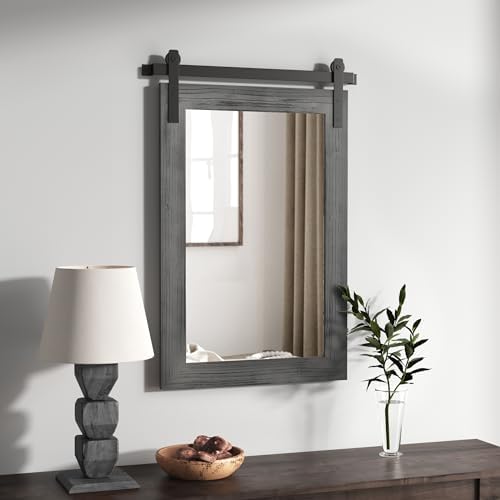 COGOOD Farmhouse Bathroom Mirrors for Over Sink - 30 x 22 Grey