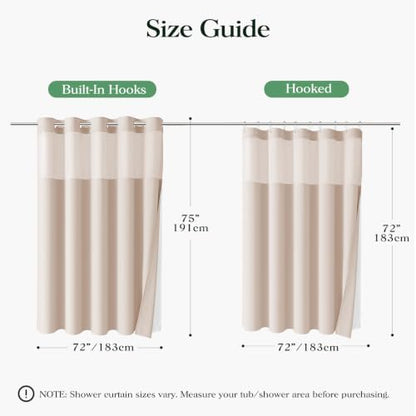 Dynamene Blush Pink Hook Free Waffle Shower Curtain & Snap-in Liner,72x75
