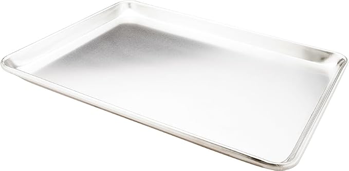 Restaurantware Met Lux 13 x 18 Inch Half Size Baking Sheet 1 Heavy-Duty Cookie Sheet - Evenly Bakes Treats Make Pastries or Cookies Aluminum Sheet Pan For Commercial or Home Use