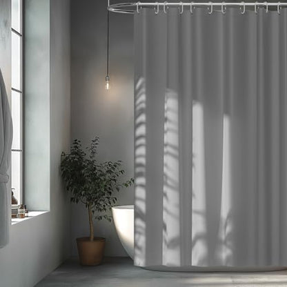 Seenus 72 x 84 inch Extra Long Waterproof Fabric Shower Curtain Liner, Light Grey Cloth Shower Liner with 3 Large Magnets, Tall Bathroom Shower Curtain Lightweight Machine Washable
