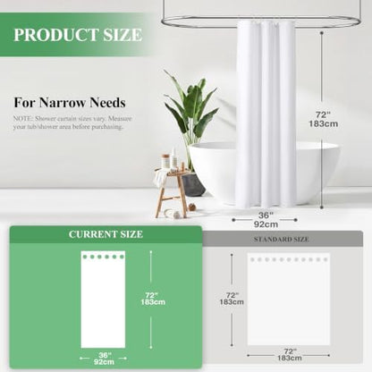 Dynamene Stall Waffle Shower Curtain 256 GSM Heavy Fabric 36x72 White