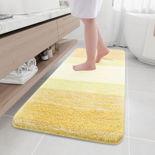 Arotive Microfiber Bathroom Rugs, Shaggy Soft Absorbent Bath Rug, 59x24