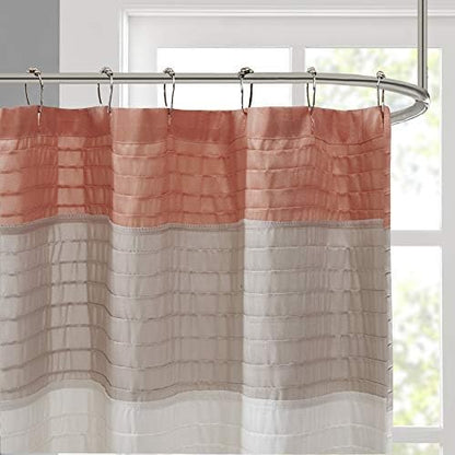 Madison Park 72 x 84 Extra Long Bathroom Shower Curtain Faux Silk Navy