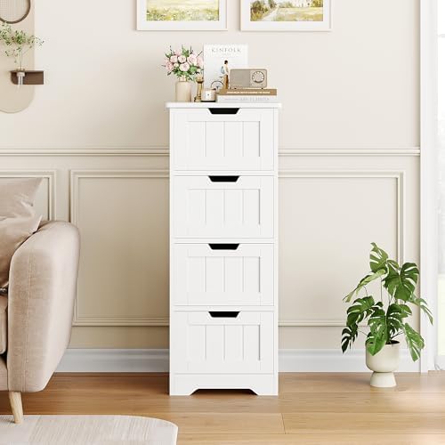 FOTOSOK Bathroom Storage Cabinet with 4 Drawers, Small Bathroom Cabinet