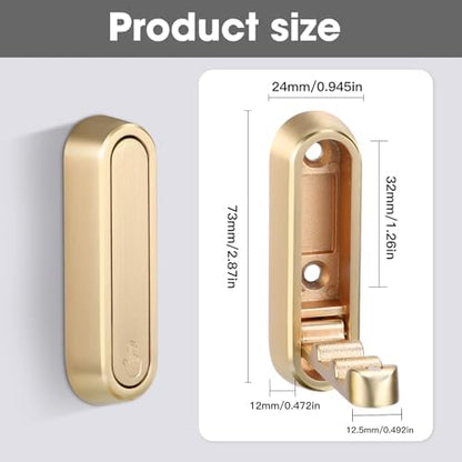 Foldable Wall Hook, Gold, 4 Pack, Screw Mounted, Heavy Duty Coat Hooks
