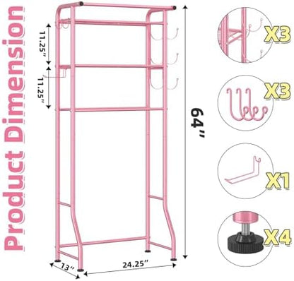 Simple Trending 3 Tier Over The Toilet Rack, Shelf Bathroom, Bathroom Stand Organizer Space Saver, Pink