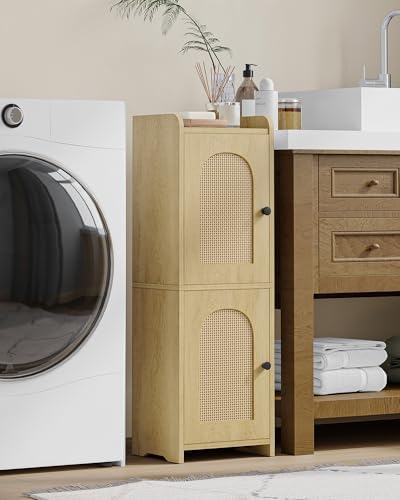 Hzuaneri Bathroom Storage Cabinet, Small Corner Floor Cabinet with 2 Doors