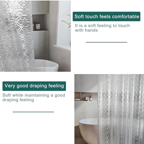 Shower Curtain Liner, 100% Waterproof Peva Shower Curtains with 3 Duty Heavy Bottom Magnets and 12 Rust Proof Grommets, 72x72 Weighted Shower Liner for Shower Stall, Bathtubs
