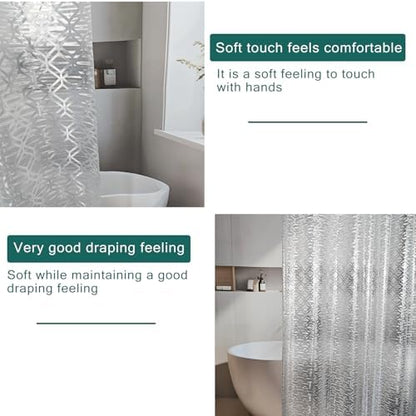 Shower Curtain Liner, 100% Waterproof Peva Shower Curtains with 3 Duty Heavy Bottom Magnets and 12 Rust Proof Grommets, 72x72 Weighted Shower Liner for Shower Stall, Bathtubs