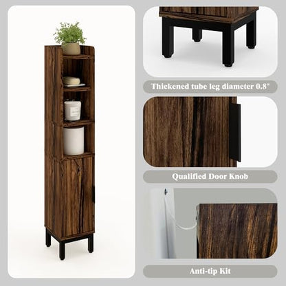 Slim Bathroom Storage Cabinet Narrow Corner Cabinet for Toilet Paper