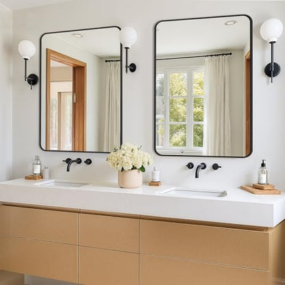 Vanity Black Bathroom Mirror for Over Sink, 2 Pack 36”x24”