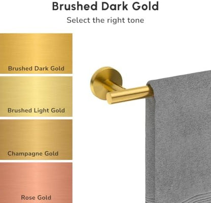 USHOWER 4PCS Brushed Gold Bathroom Accessories Set, 18-Inch Towel Bar Set