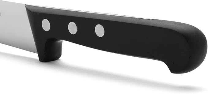 Arcos 7 Inch Kitchen Knife. Stainless Steel and Polyoxymethylene (POM) Black Handle. Series Universal