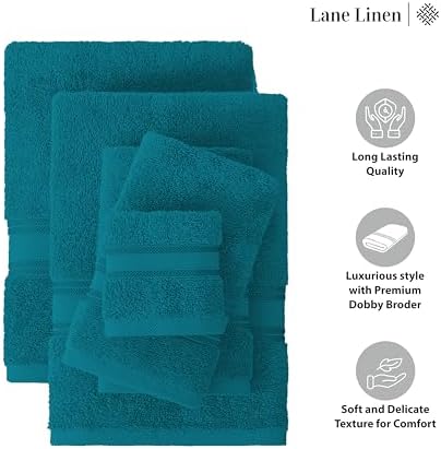 LANE LINEN Bath Towel Set 100% Cotton 3 Piece Soft Absorbent - Sea Port