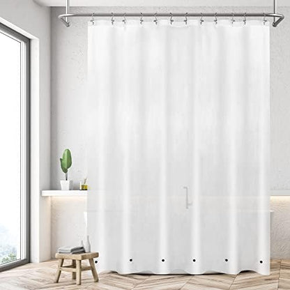 Mrs Awesome Long Shower Curtain Liner with 6 Magnets 72 x 80 inch, Frost