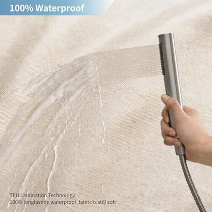 Waterproof Fabric Shower Curtain,No Liner Needed,36x72,Cream