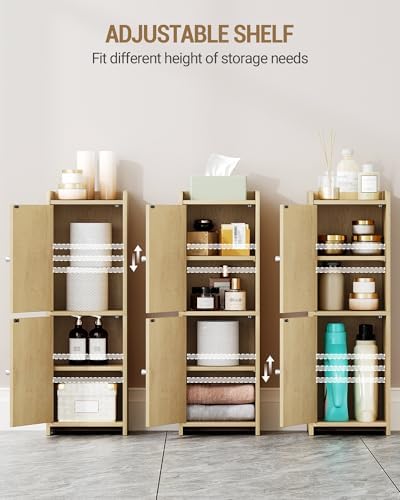 Hzuaneri Bathroom Storage Cabinet, Small Corner Floor Cabinet with 2 Doors