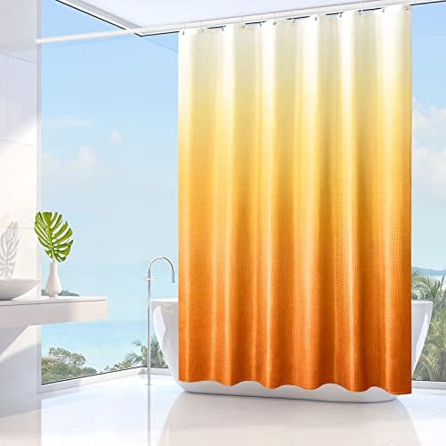 Gibelle Orange Ombre Fabric Shower Curtain for Bath Decor, 72 x 72
