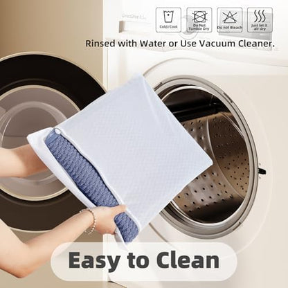 TYUU Bathroom Runner Rug, Long Bath Mat Washable Thin Quick Dry Low Pile Bathroom Runner Rugs 24 x 60 Non Slip, Denim Blue 24"x60"