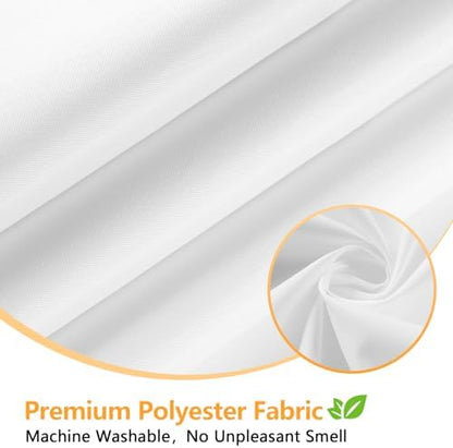 Seenus 60 x 72 inch Waterproof Fabric Shower Curtain Liner with 3 Large Magnets, 60'' Width Washable Cloth Shower Liner, Bathroom Lighweight Shower Stall Curtain White