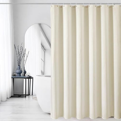 Gibelle Small Stall Ivory Fabric Shower Curtain, 36 x 72