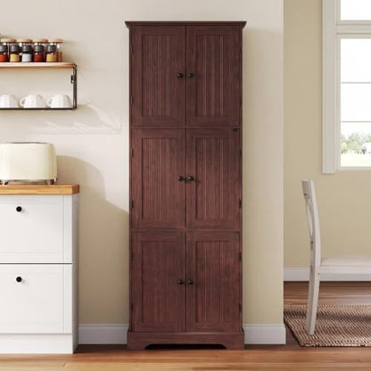 ChooChoo 63.2" Tall Bathroom Storage Cabinet with 6 Doors