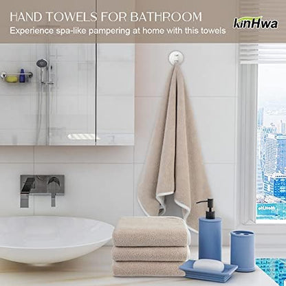 KinHwa Hand Towels for Bathroom, Microfiber Face Towels, 16x30 Inch, 4 Pack
