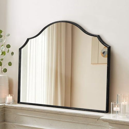 Besdomus Black Wooden Vanity Mirror: 32"x24" Bathroom Mirrors for Over Sink