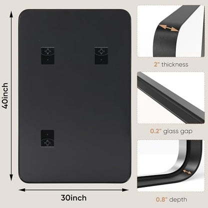NEWBULIG Bathroom Mirror for Over Sink, 30X40 Inch Wall Vanity Mirror