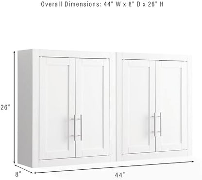 Crosley Furniture Savannah 2-Piece Wall Storage Cabinet Set