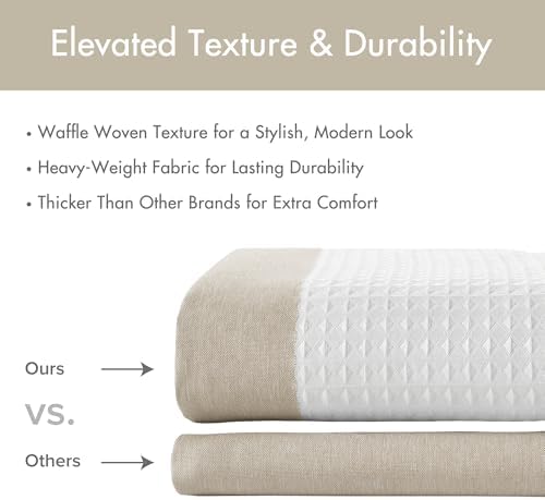 Madison Park Spa Waffle Weave Stall Shower Curtain, 36 x 72, Taupe
