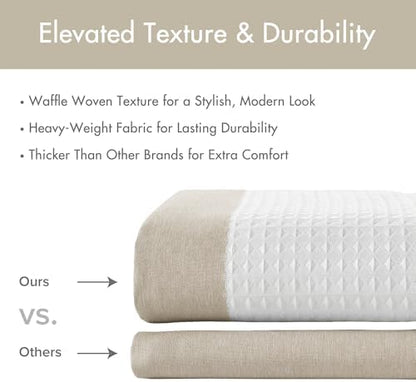 Madison Park Spa Waffle Weave Stall Shower Curtain, 36 x 72, Taupe