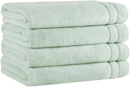 Comfort Spaces 4 Pc Bath Sheet Set 30x60, 100% Cotton 400GSM, Seafoam Green
